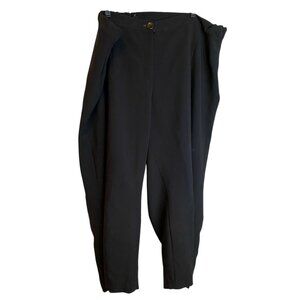 Womens Custom Made Black Relaxed Fit Pants With Elastic Waistband Size 24